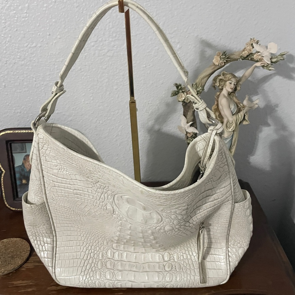 White crocodile leather Brahmin